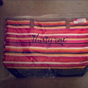 Brand New Thirty-One Summer Striped Tote